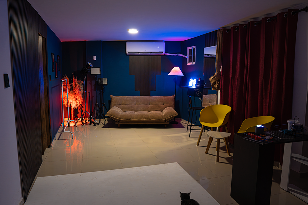 Espacios y locaciones del estudio fotográfico El Cubo Bucaramanga
